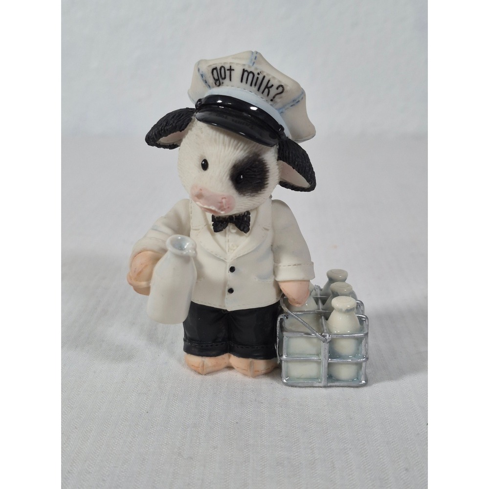 Enesco Marys Moo Moos Got Milk Cow Milkman Figurine 1999 Vintage 549355